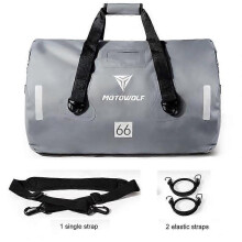(Gray 66L) 40L 66L 90L Travel Motorcycle Tail Package handbag Long-distance Backpack 6 Level Waterproof Large Capacity Motorcycle Bag