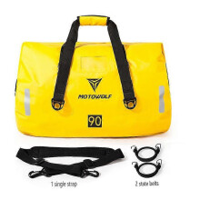 (90L-Yellow) 3 Color 40L 66L 90L Waterproof Tail Bags Back Seat Bags Travel Bag Luggage Rear Seat Bag Pack Universal Motorcycle Bags For BMW
