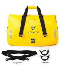 (66L-Yellow) 3 Color 40L 66L 90L Waterproof Tail Bags Back Seat Bags Travel Bag Luggage Rear Seat Bag Pack Universal Motorcycle Bags For BMW