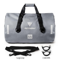 (66L-Gray) 3 Color 40L 66L 90L Waterproof Tail Bags Back Seat Bags Travel Bag Luggage Rear Seat Bag Pack Universal Motorcycle Bags For BMW