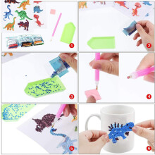 Juego de ImáGenes de Pintura de Diamantes 5D para NiñOs, Kit de Pegatinas de Pintura de Diamantes de Animales DIY, ArtesaníA de Cristal para NiñOs