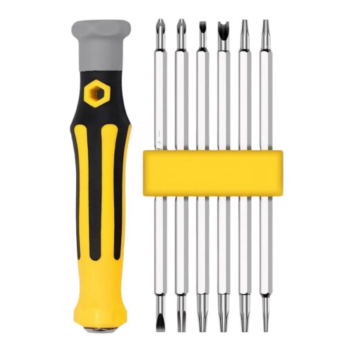 2X 12-in-1 Screwdriver Multibit Screwdriver with Magnetic Bit Holder Includes Flat , Phillips, Hex,Square 1