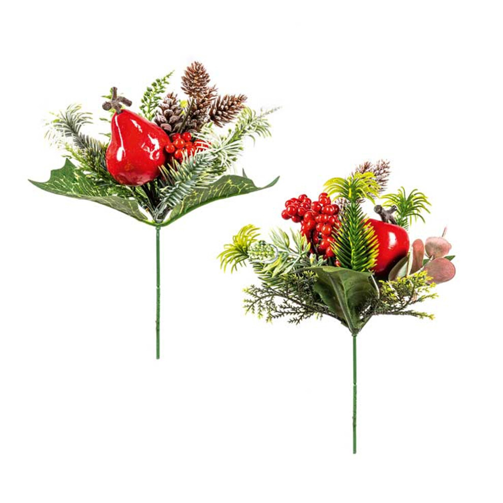 Premier Apple Cone Christmas Tree Pick (Pack Of 2)