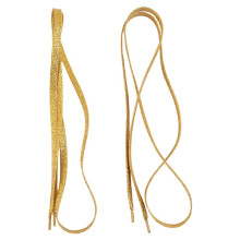 45.7" GLITTER FLAT COLOURED SHOELACES BOOT LACES SHOELACES SPORT DANCE FANCY DRESS-Gold