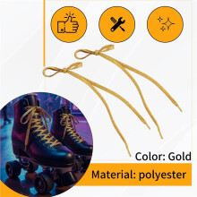 45.7" GLITTER FLAT COLOURED SHOELACES BOOT LACES SHOELACES SPORT DANCE FANCY DRESS-Gold