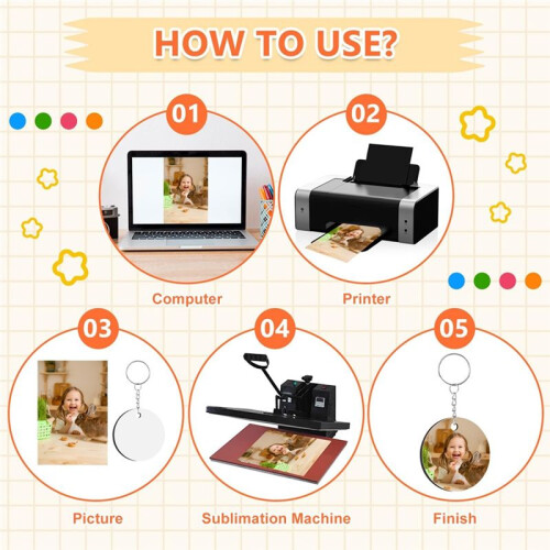 180 Pcs Sublimation Keychain Blanks,Double Sided Acrylic Rectangle Sublimation Key Chains Bulk,for DIY Keychain Crafting 2
