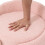 Living And Home Light Pink Teddy Fleece Round Curved Back Vanity Stool 5