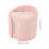 Living And Home Light Pink Teddy Fleece Round Curved Back Vanity Stool 6