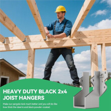 12 Stuks Zware 2X4 Balkdragers 14 Gauge LU24 Gegalvaniseerde Gezichtsbevestigingsbalkdragers voor Orkaanverbindingen voor Spanten