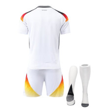 (XL(180-190CM)) Weisses Fussball Trainingsanzug Set im Nationalteam Stil fuer Erwachsene Kinder