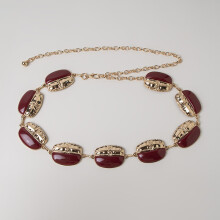 (Style 1)Catena in metallo femminile chic con più forme di pietre preziose per occasioni elegante