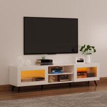 White TV Stand for 32-70 Inch TVs