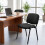 Homcom HOMCOM Meeting Chair with Stackable, Padded Seat, Black 7