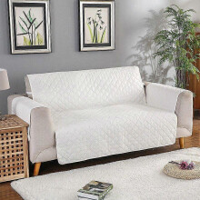 (white) Quilted Couch Covers Armchair Covers Slipcovers Protector Machine Washable