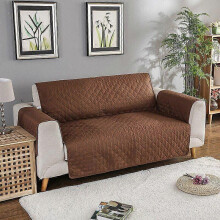 (coffee) Quilted Couch Covers Armchair Covers Slipcovers Protector Machine Washable