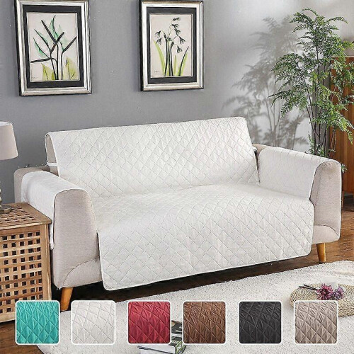 (coffee) Quilted Couch Covers Armchair Covers Slipcovers Protector Machine Washable 1