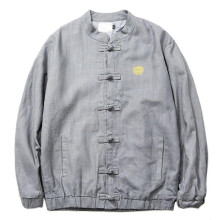 (M, grey) Vintage Single-breasted Flax Man Plus Size Coat