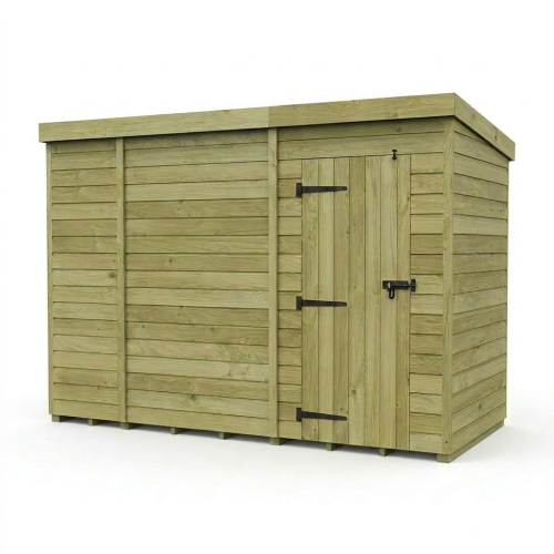 10 x 4 Pent Shed Tanalised (Single Door, No Windows) 1