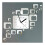 (black) Mirror Wall Clock 3D Decoration Square Holloe 2
