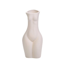 Vase en céramique représentant une figure féminine, décoration minimaliste, artisanat exquis, idée cadeau unique pour les amateurs de vases