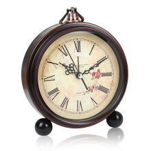 Réveil analogique rétro, horloge décorative avec aiguilles ultra-silencieuses, cadran à grands chiffres faciles à lire pour toutes les pièces