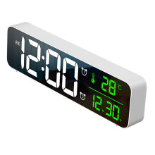 Horloge murale numérique surdimensionnée, décoration élégante pour la maison avec batterie rechargeable et commande vocale pour le salon et la
