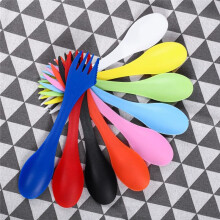 27 Pieces Camping Sporks Plastic 3 in 1 Spoon Fork and Knife Utensils Kit for Picnic, Outdoor Activities