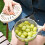 Fruit Drain Basket with Lid Vegetable Washing Bowl Foldable Handle Cleaning Colander Refrigerator Crisper Kitchen Boxes 4