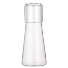 Carafe à eau en verre borosilicate avec gobelet assorti. Design transparent, résistant à la chaleur et au froid. Élégante carafe en verre pour