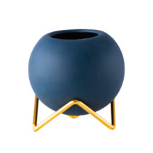 Pot à succulentes style nordique pour la décoration intérieure, jardinière décorative avec support en métal, pot en céramique idéal pour un