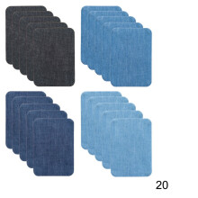 Remendos para jeans 100% algodão, solução decorativa e funcional para suas roupas favoritas, fáceis de aplicar, pacote com 20 unidades, tamanho
