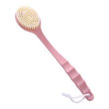 Brosse exfoliante à long manche, brosse de bain massante douce pour le corps et le dos, poils de dureté moyenne, outil de douche en plastique
