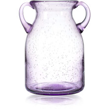 Vase décoratif en verre gris transparent de haute qualité, sans plomb, à bulles d'air faites à la main, une touche moderne pour la décoration
