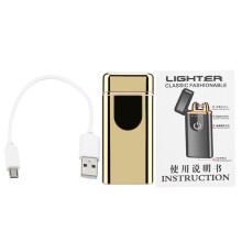 Elektrisk lighter med fingeravtrykksensor, smart flammeløs dobbelbue USB-oppladbar med sikkerhetsbeskyttelse for daglig bruk