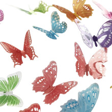Sticker mural papillon pailleté avec pierres précieuses pour décoration de mariage ou d'intérieur, autocollant décoratif amovible pour thèmes