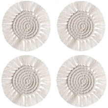 Dessous de verre en macramé, style bohème, corde en coton bio écologique, élégants et fonctionnels, décoration de table vintage, protection