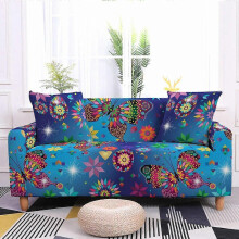 (5) 1/2/3/4 Seater Butterfly Print Sofa Cover Stretch All-Inclusive Sofa Protector