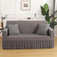 (Color 3) Sofa Skirt Covers Elastic Solid Color Slipcovers Chair Protector 1/2/3/4 Seater