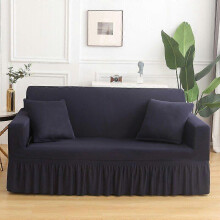 (Color 1) Sofa Skirt Covers Elastic Solid Color Slipcovers Chair Protector 1/2/3/4 Seater
