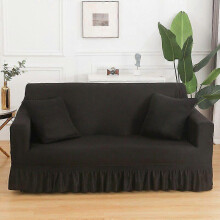 (Color 2) Sofa Skirt Covers Elastic Solid Color Slipcovers Chair Protector 1/2/3/4 Seater