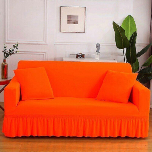 (Color 8) Sofa Skirt Covers Elastic Solid Color Slipcovers Chair Protector 1/2/3/4 Seater