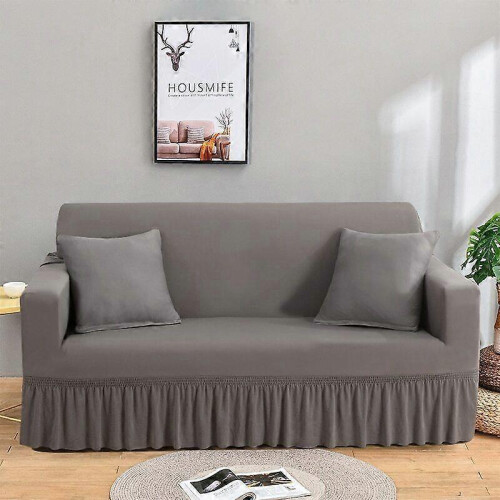 (Color 5) Sofa Skirt Covers Elastic Solid Color Slipcovers Chair Protector 1/2/3/4 Seater 1