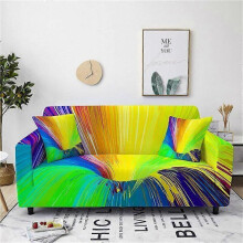 (3) Colorful Fountain Sofas Cover All-inclusive Elastic Couch Cover Fabric Slipcover