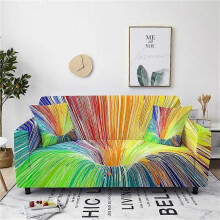 (2) Colorful Fountain Sofas Cover All-inclusive Elastic Couch Cover Fabric Slipcover