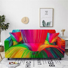 (1) Colorful Fountain Sofas Cover All-inclusive Elastic Couch Cover Fabric Slipcover