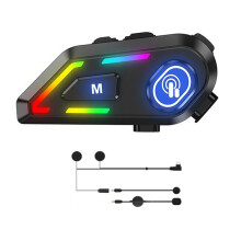 Motorradhelm--Headset-Lautsprecher mit 2 Mikrofontypen, Freisprechfunktion/Musik/IPX5/Geräuschunterdrückung