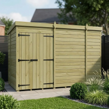 10 x 5 Pent Shed Tanalised (Double Door, No Windows)