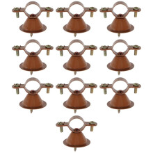 10pcs 3/4" Hanging Pipe Clamps Metal Pipe Supports Bell Hangers Cable Holders Brown Wire Clips with Screws