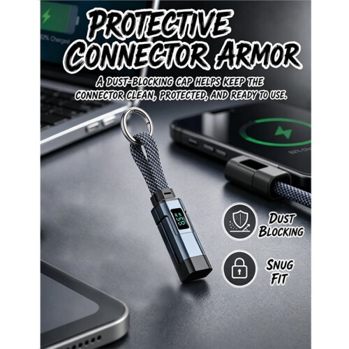 4 in 1 Digital Display Fast Charging Keychain Data Cable Intelligent Digital Display Wire for Iphone17 for Android 2