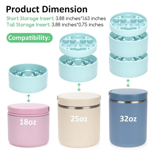 Silicone 3ml Vial Insert ForHydrapeak Food Jars Vial Insert Peptide Storage for 32/25/18 Oz Hydrapeak 1